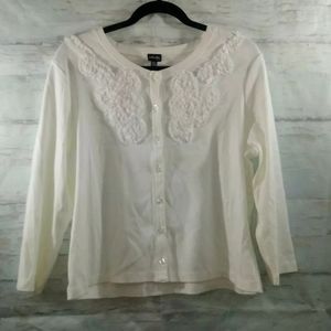 Rafaella Petite women's cardigan white size P/L